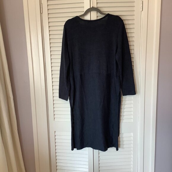 Anthropologie Akemi + Kin Savin tunic sweater navy embroidered v-neck XL - Picture 7 of 9